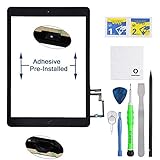 Fixcracked Touch Screen Replacement Parts Digitizer Glass Assembly for Ipad air 1st + Professional Tool Kit (Black)