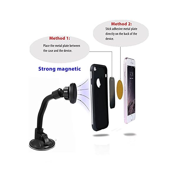EAGWELL-Magnetic-Cradle-less-Windshield-Flexible-Car-Mount-Holder-Cell-Phone-Holder-Stand-Car-Accessories-for-iPhone-Samsung-LG-Nexus-HTC-Motorola-Sony-and-Other-Smartphones-Black