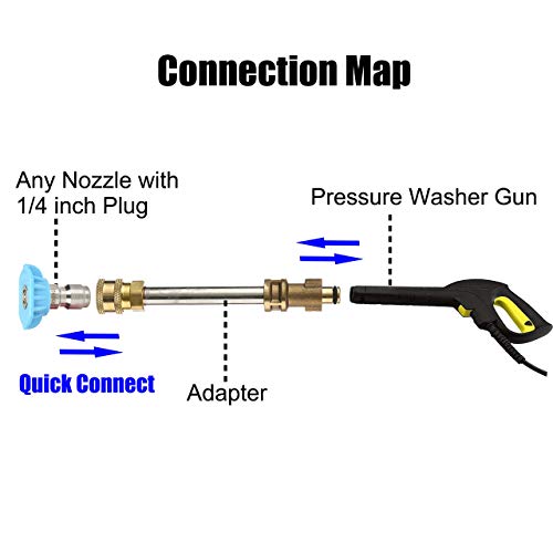 M MINGLE Pressure Washer Gun Adapter, to 1/4'' Quick Connect Fitting