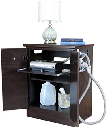 Mahogany CPAP Nightstand with Moisture Resistant Surfaces