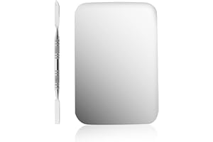 Makeup Palette Small Stainless Steel Cosmetic Spatula Rectangle Shape Foundation Mixing Plate Tool