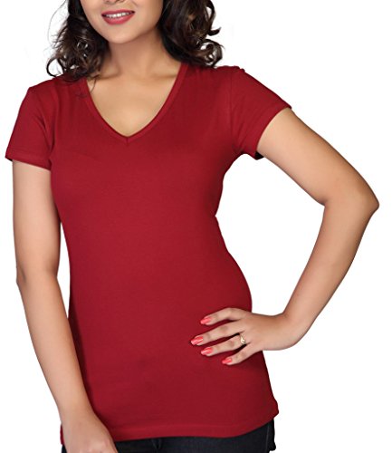 plain maroon t shirt women's