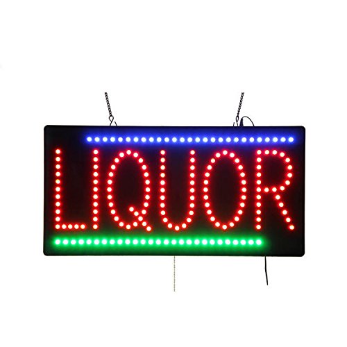 LED Beer Bar Wine Liquor Spirits Open Light Sign Super Bright Electric Advertising Display Board for Pub Club Bistro Business Shop Store Window Bedroom 19 x 10 inches - Thumbnail 3