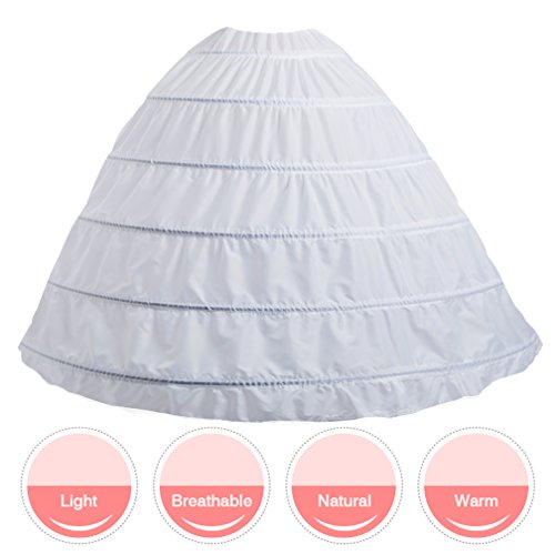 Make you perfect Hoop Skirt Crinoline Petticoat Skirt for Women 6 Hoops Ball Gown Petticoat Underskirt