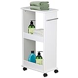 Topeakmart Mobile Storage Cart Toilet Shelf Space Saving Slim Rolling Bathroom Laundry Rack