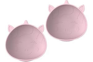 melii Silicone Suction Bowls for Babies and Toddlers, Unicorn, 10.1 oz - 2 Pack, 100% Food Grade Silicone, Animal Shaped, BPA Free, Dishwasher & Microwave Safe