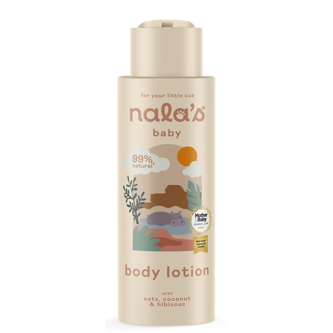 Nala's Baby Body Lotion | Award-winning | 99% Natural | Dermatologically-tested and Paediatrician-approved | Nourishing Blend of Soothing Oat and Coconut Oil | Vegan | 400ml | Nalas Baby