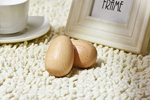 6 Pcs Wood Egg Shakers Toys Set, Musical Percussion Instruments for Kids, Natural Finish - Thumbnail 4
