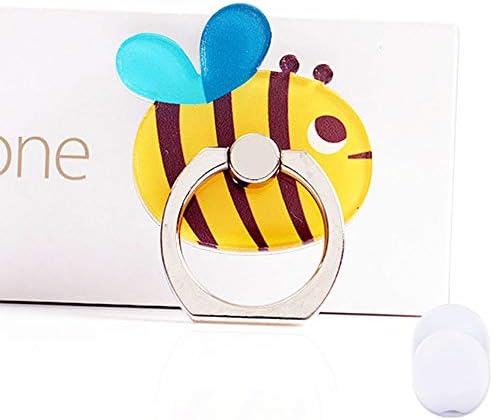 ZOEAST(TM) Phone Ring Grip Summer Yellow Honeybee Bee Universal 360° Adjustable Holder Case Stand Stent Mount Kickstand Compatible All iPhones Samsung Galaxy Android Pad Tablet (Honeybee)