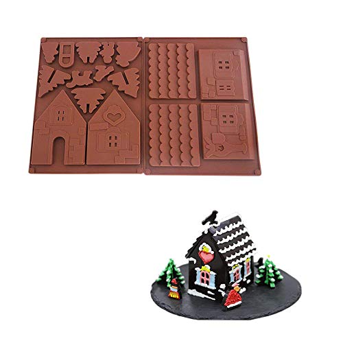 Gingerbread House Mold Kit/Christmas Chocolate Silicone Mold/ 3D Cookie