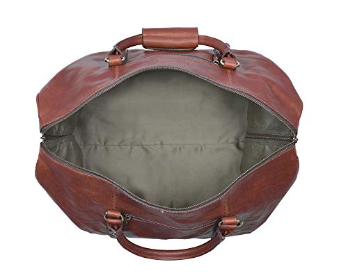 Leather Travel Duffle Bag | Gym Sports Bag Airplane Luggage Carry-On Bag | Gift for Father's Day By Aaron Leather (Russet) - Thumbnail 4