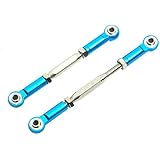 2PCS ShareGoo RC Front Rear Metal Steering Servo Link 80-110mm Adjustable Turnbuckles Camber Linkage Rod Ends for Traxxas Slash 4x4 5807 Stampede HQ727 1/10 RC Car Upgraded Parts,Blue