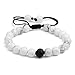 Exweup 2Pcs 8mm Bead Couples Bracelets for Women Men Yoga Lava Stone Long Distance Relationship Couple Bracelet