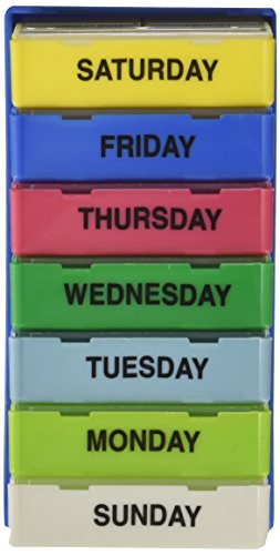 Borin-Halbich The 7Pack® 7 Day 3 Compartment Pill Organizer Dark Blue Tray (Made in the USA)