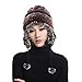 URSFUR Women's Rex Rabbit Fur Hats Winter Ear Cap Flexible Multicolor