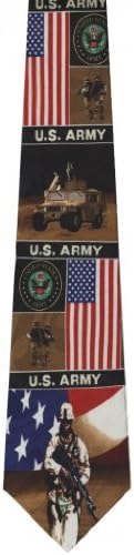 CTC Gifts Men's United States Army Neck tie Military - Brown &amp; Black