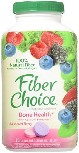 The Original Fiber Choice Bone Health Plus Calcium &amp; Vitamin D Sugar-Free Assorted Berry, 90 Chewable Tablets
