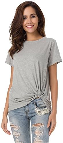mrlz Women Soft Cotton Short Sleeve Tee Casual Plain T-Shirt Tops