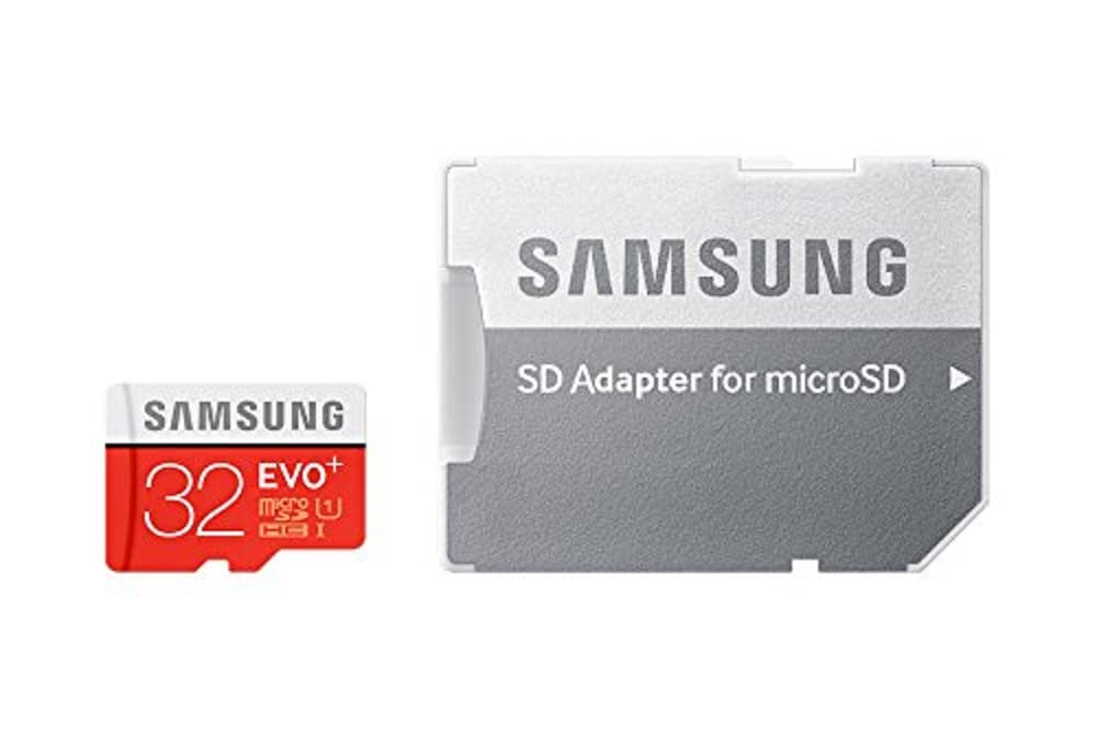 Samsung Memory 32 GB EVO Plus MicroSDHC UHS-I Grade 1 Class 10 Memory Card with SD Adapter - Black/Red/White