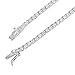 14k White Gold Finish Lab Diamond Iced Out Tennis Link Chain Solitaire Necklace