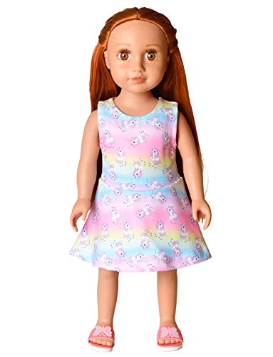 Matching Doll & Girls Dresses Kids Toddler Unicorn Cloth Fit 18" American Girl