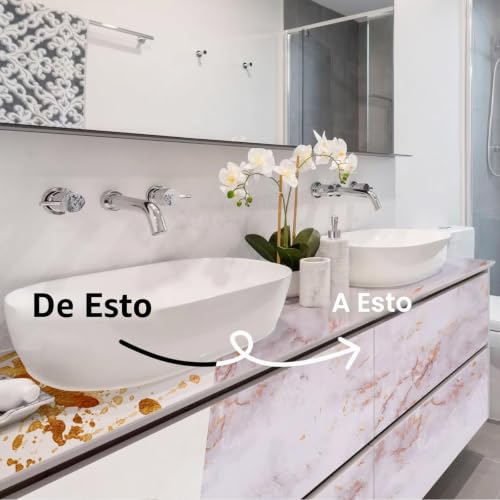 Marble Furniture Stickers Adhesive 90 x 500 cm Adhesive Paper for Furniture | White Marble Waterproof PVC Decorative Kitchen Bathroom Bedroom Self-Adhesive Furniture Sticker