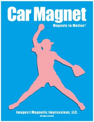 Softball Pitcher Car Magnet Pink