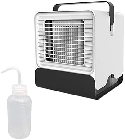 bosji Mini Desktop Fan Personal USB Rechargeble Air Conditioner Silent Camping Cooling Sprayer Powerful Wind with Warm Sleeping Light (Black)