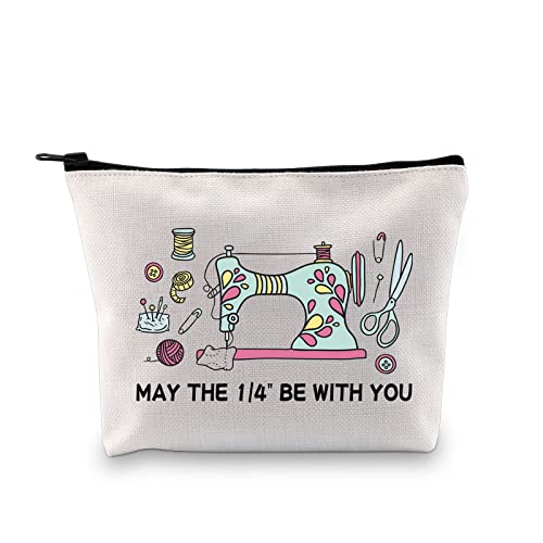 GJTIM Sewing Makeup Bag May The 1/4 Be With You Sewing Machine Quilting Zipper Pouch Sewing Craft Kit (1/4 Be With You Bag)