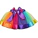 Baby Girls & Little Girls Layered Tiered Rainbow Ruffle Tutu Skirt with Bow