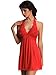 Amoretu Women's Red Sheer Mesh Halter Babydolls Lingerie
