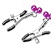Nipple Clamps with Bell, SEXY SLAVE Adjustable Soft Rubber Tweezer Nipple Clips, SM Fetish Breast Clit Sensual Bondage Nipple Sex Toy(2 Pack, Purple and Rose Pink)thumb 4