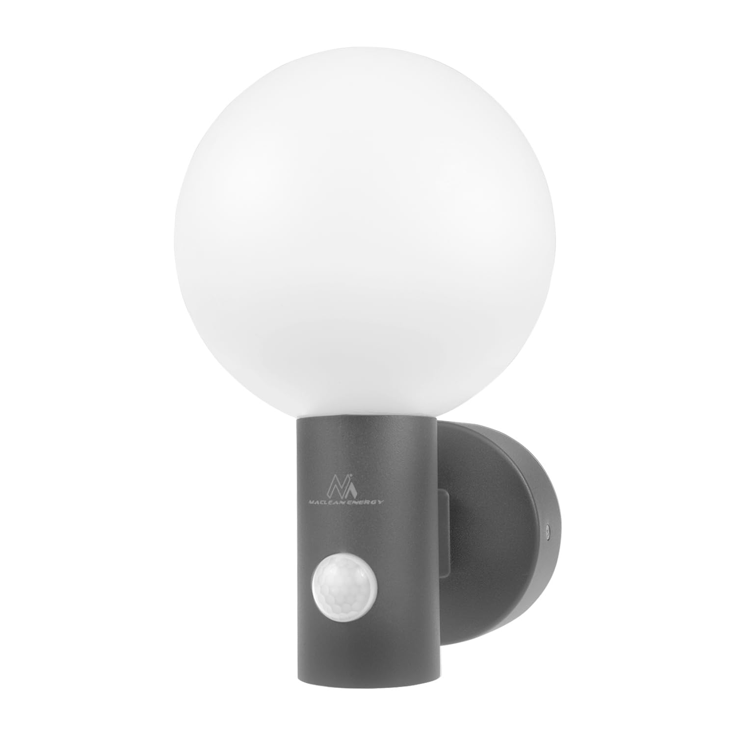 Maclean MCE515 PIR LED Outdoor lamp, 15 W, 1600 lm, Neutral White, 4000 K, IP65, Dusk/Sunrise Sensor, 120° Angle (Gray, 1)