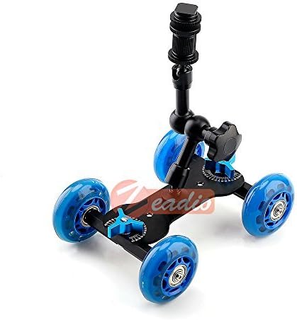 Zeadio Magic Arm Tabletop Portable Skater Dolly Rail Car Kits for all LCD Field Monitor Canon Nikon all Video DSLR Camera Rig