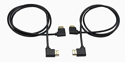 SinLoon Gold Plated High Speed 90 Angle Right HDMI Male to Left HDMI Male Adapter Cable Supports Ethernet, 3D and Audio Return (1M RR-LL)