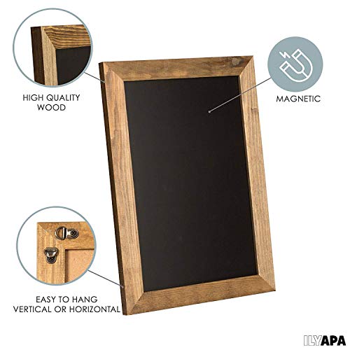 image for Ilyapa Rustic Wooden Magnetic Kitchen Chalkboard Sign - 12x16 Inch Bro