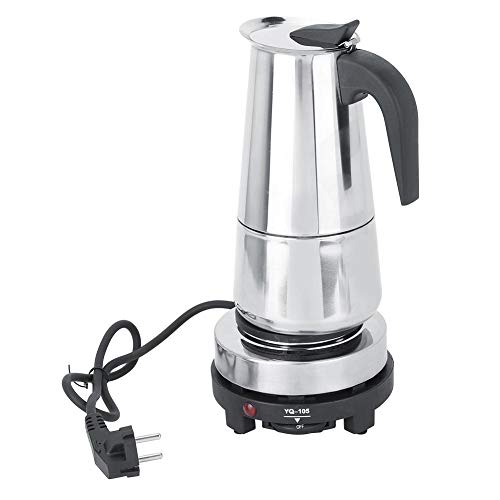 Oumij1 450 ml elektrische Kaffeekanne - Espressomaschine aus Edelstahl - italienische Kaffeemaschine - für…