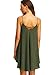 Romwe Women's Summer Spaghetti Strap Sundress Sleeveless Beach Slip Dress Army Green M