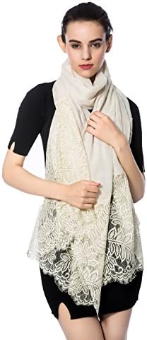 Women Lightweight Fashion Lace Scarf Solid Color Wrap Shawl Gzcvba Soft Evening Coverup