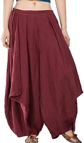 Jiqiuguer Women's Comfy Soft Harem Pants Baggy Boho Radish Pants with Pockets
