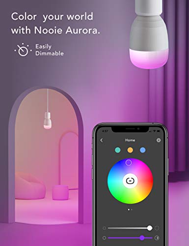 Bombilla-LED-Nooie-Inteligente-E27-10W-Bombilla-WiFi-multicolor-de-luz-regulable-Luz-calida-y-RGB-16-Millones-de-Colores-Funciona-con-Alexa-y-Google-Home-800-Lmenes-2800k-6000k-2-unidades