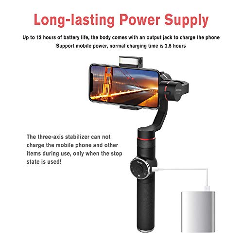 BONFOTO Gimbal Stabilizer Mobile 3 Axis Handheld Gimbals for Smartphone, w/Focus Pull & Zoom for iPhone XR/XS/X/8/7/6 P, Android Samsung S8 S7 Huawei P20 Pro Mate 10, with Time Lapse, Auto Tracking