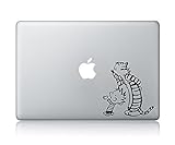 Calvin and Hobbes Looking Apple - Laptop MacBook Vinyl Decal Sticker Apple Mac Air Pro Laptop Sticker Decal
