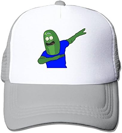 Pickle Rick Dabbing Unisex Grid Baseball Caps Cap Adjustable Fashion Ash
