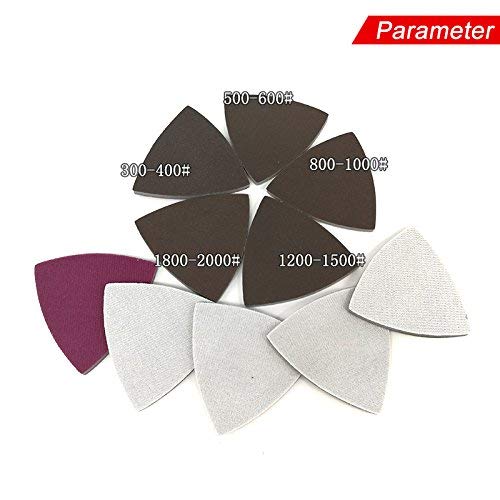 Triangle Sponge Sanding Disc Sandpaper Hook and Loop 300-2000 Grits Polishing Grinding Tools, 90 x 90 x 90MM, 20-Pack - Thumbnail 2
