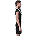 Weixinbuy Women's Short Sleeve Slim Fit Office Lady Mini Dress Black White