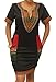 Women Traditional African Print Dashiki Bodycon Short Sleeve Dress Red XL