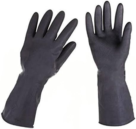 Reusable Household Washing Cleaning Gloves Latex Free Protection Safety Gloves with FDA Certificate for Kitchen Finshing Chemurgy Black L 2 Pair