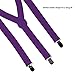 Suspenders - Solid Purple Adjustable Braces with Silver Clips by CoverYourHair