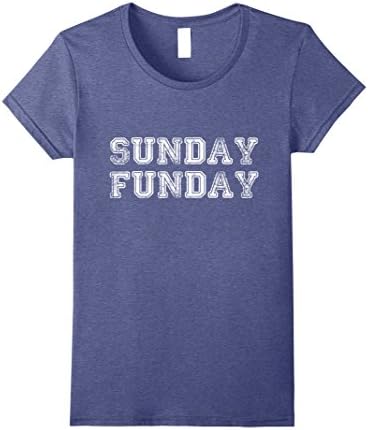 Womens Sunday Funday T-shirt Large Heather Blue